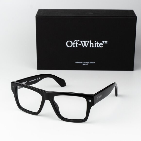 Off-White STYLE 75 Men Eyeglasses Black Square OERJ075 Style 75 1000 NEW AUTHENT - Picture 1 of 15
